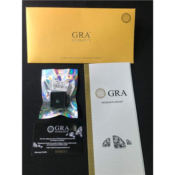 MOISSANITE 1 CARAT BLUE-GREEN COLOUR WITH GRA REPORT