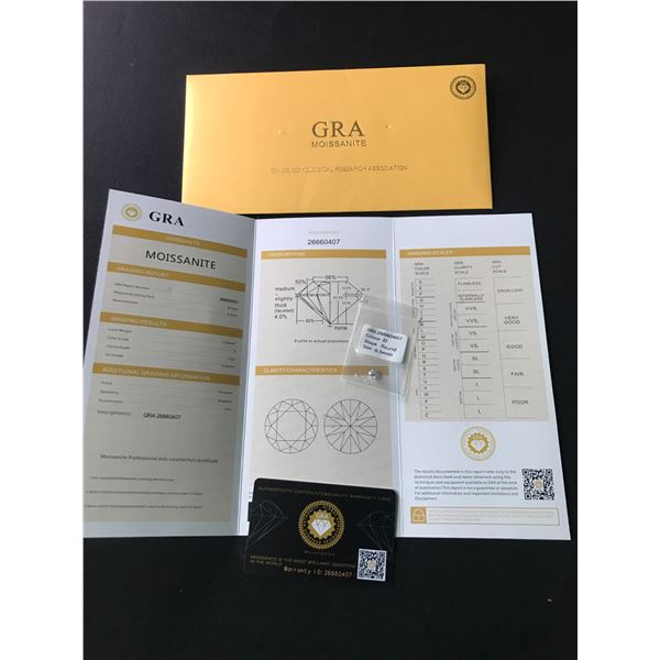MOISSANITE 1 CARAT GRADE D COLOUR WITH GRA REPORT