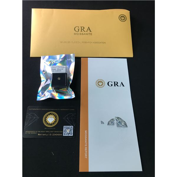 MOISSANITE .5 CARAT CHAMPAGNE COLOUR WITH GRA REPORT