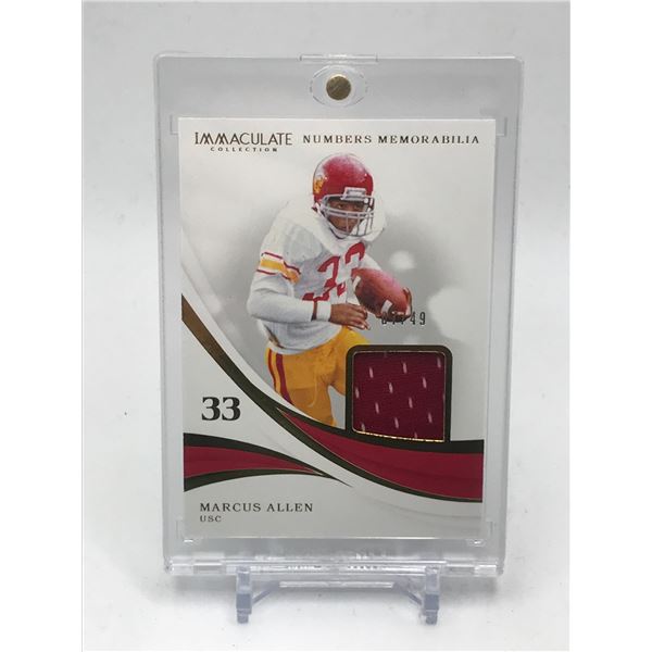 2019 PANINI IMMACULATE COLLECTION COLLEGIATE MARCUS ALLEN PATCH TRADING CARD 07/49