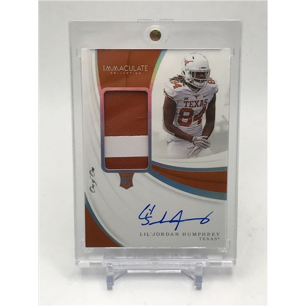 2019 PANINI IMMACULATE COLLECTION COLLEGIATE LIL'JORDAN HUMPHREY SIGNED PATCH ROOKIE CARD 1/1