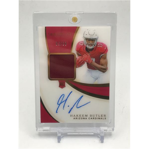 2019 PANINI IMMACULATE COLLECTION FOOTBALL HAKEEM BUTLER SIGNED PATCH TRADING CARD 06/99