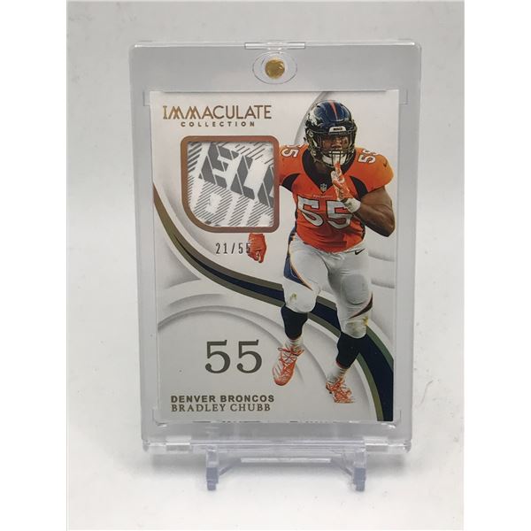 2019 PANINI IMMACULATE COLLECTION FOOTBALL BRADLEY CHUBB PATCH TRADING CARD 21/55