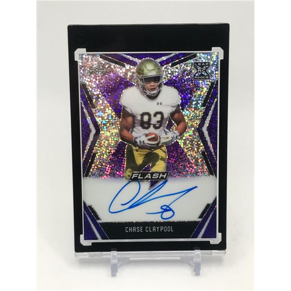2020 LEAF CHASE CLAYPOOL SIGNED FLASH TRADING CARD 09/25