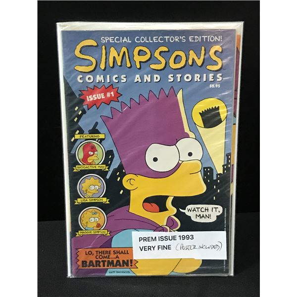 THE SIMPSONS #1 COMIC (1993) POSTER INCLUDED