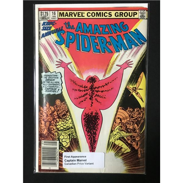 THE AMAZING SPIDERMAN KING SIZED ANNUAL #16 1ST APP CAPTAIN MARVEL CPV - MARVEL COMICS