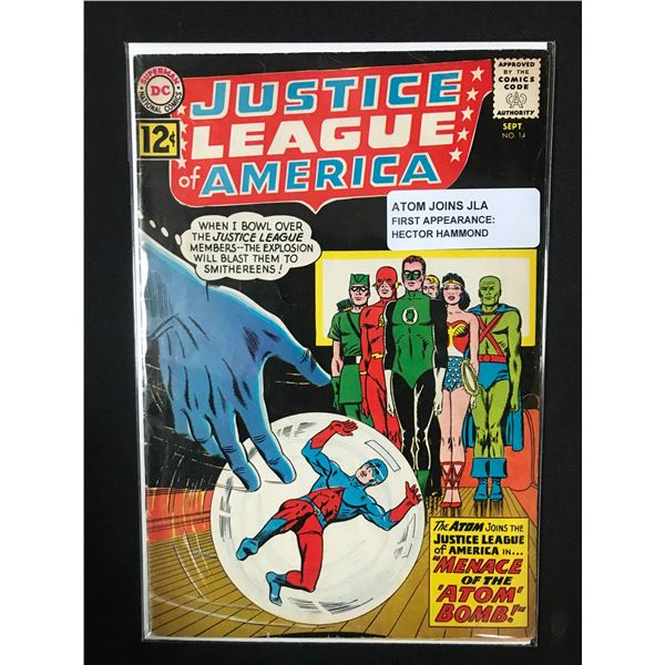 JUSTICE LEAGUE OF AMERICA #14 ATOM JOINS THE JLA 1ST APPEARANCE HECTOR HAMMOND - DC COMICS