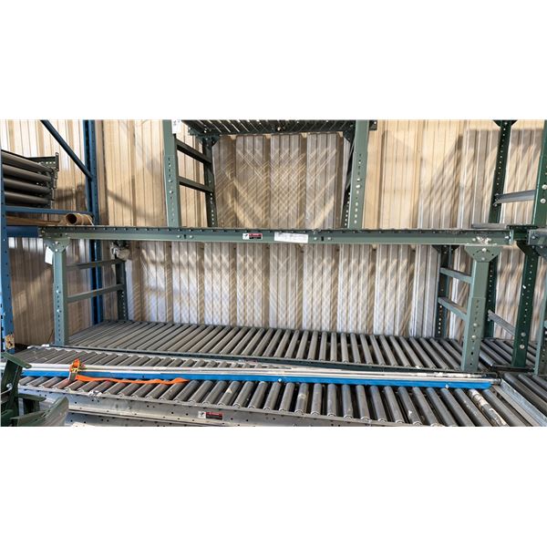 ULINE H-4071 GREEN INDUSTRIAL 30"W X 10'L ADJUSTABLE GRAVITY ROLLER CONVEYOR SYSTEM WITH 2 LEGS