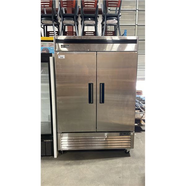 EFI C2-54VC 2 DOOR STAINLESS STEEL COMMERCIAL ELECTRIC MOBILE BOTTOM MOUNT REACH-IN VERTICAL COOLER