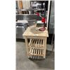 Image 1 : NATURAL WOOD 3 TIER 20"W X 23"D X 33 1/2"H MOBILE BUTCHER BLACK STYLE EQUIPMENT STAND, WITH
