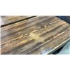 Image 2 : DARK SOLID WOOD TOP 41"W X 21"D X 32"H BLACK METAL BASE COMMERCIAL RESTAURANT TABLE