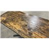 Image 2 : DARK SOLID WOOD TOP 64"W X 21"D X 31"H BLACK METAL BASE COMMERCIAL RESTAURANT TABLE