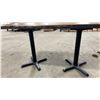 Image 3 : DARK SOLID WOOD TOP 64"W X 21"D X 31"H BLACK METAL BASE COMMERCIAL RESTAURANT TABLE