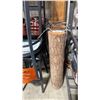 Image 3 : LIVE EDGE 144"L X 12"W X 44"WOOD BASE 3 LEG COMMERCIAL BAR HEIGHT TABLE *DISASSEMBLED*
