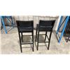 Image 2 : PAIR OF BLACK WOOD FRAMED SOLID BACK COMMERCIAL RESTAURANT BAR CHAIRS