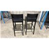 Image 2 : PAIR OF BLACK WOOD FRAMED SOLID BACK COMMERCIAL RESTAURANT BAR CHAIRS