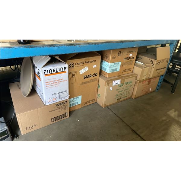 BOXES OF ASSORTED COMMERCIAL RESTAURANT TAKE-OUT CONTAINERS / ITEMS