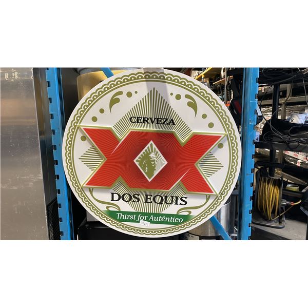 DOS EQUIS DOUBLE X THIRST FOR AUTENTICO CERVEZA WALL HUNG ILLUMINATED BAR SIGN WITH POWER ADAPTER