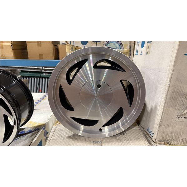 SET OF 4 CENTRA 16X8 BRUSHED SILVER / BLACK 5 BOLT LOCKABLE VINTAGE PROFESSIONAL VEHICLE RIMS