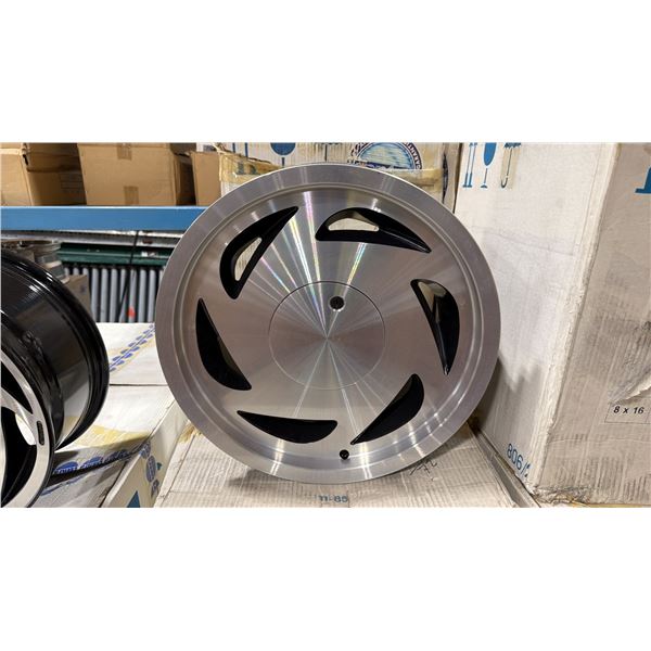 SET OF 2 CENTRA 16X8 BRUSHED SILVER / BLACK 5 BOLT LOCKABLE VINTAGE PROFESSIONAL VEHICLE RIMS