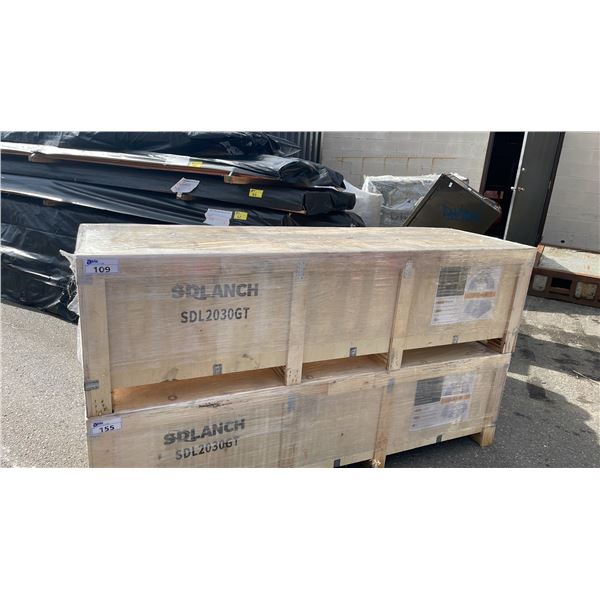 SDLANCH SDL2030GT 20' X 30' ALL STEEL HIGH END CREAM CARPORT W/ 12'H PEAK ROOF *IN WOODEN CRATE*