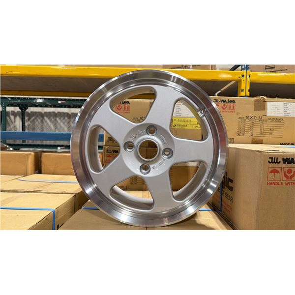 SET OF 4 JWL VIA JAWA 16X7 -JJ SILVER 4 BOLT VINTAGE PROFESSIONAL VEHICLE RIMS