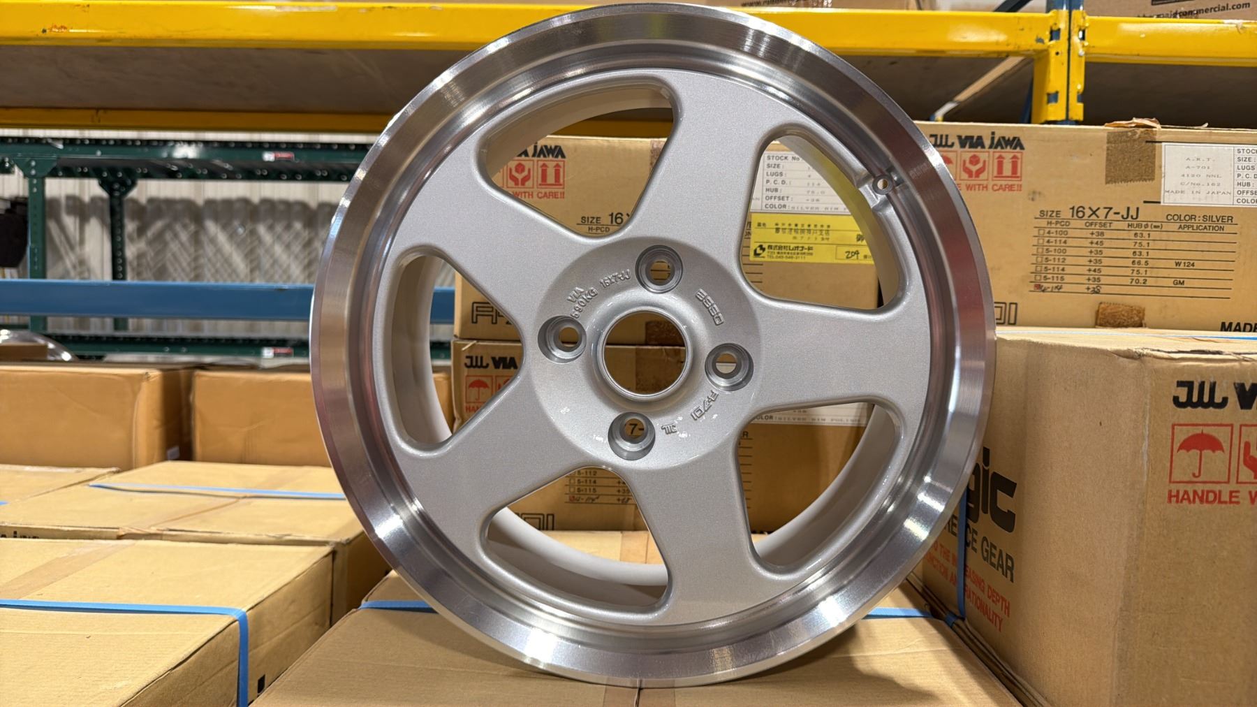 SET OF 4 JWL VIA JAWA 16X7 -JJ SILVER 4 BOLT VINTAGE PROFESSIONAL ...