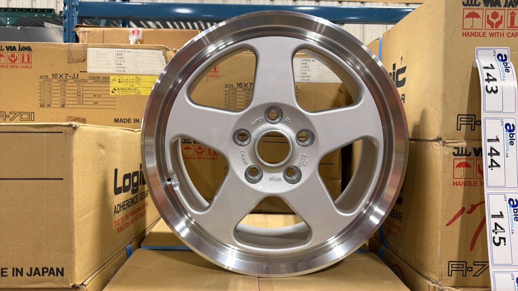 SET OF 5 JWL VIA JAWA 16X7 -JJ SILVER 5 BOLT VINTAGE PROFESSIONAL ...