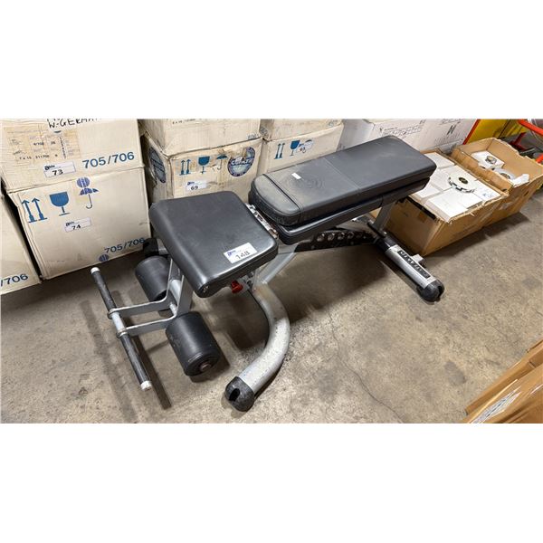 ATLANTIS GREY / BLACK COMMERCIAL ADJUSTABLE MOBILE WEIGHT BENCH WITH REPLACEMENT SEAT PAD