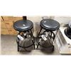 Image 1 : 2 ULINE BLACK METAL FRAMED PADDED SWIVEL WAREHOUSE STOOLS