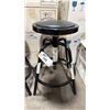 Image 3 : 2 ULINE BLACK METAL FRAMED PADDED SWIVEL WAREHOUSE STOOLS