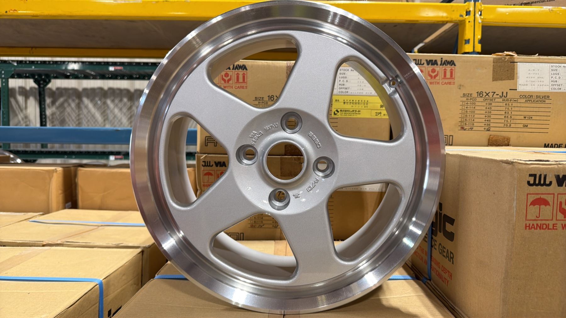 SET OF 4 JWL VIA JAWA 16X7 -JJ SILVER 4 BOLT VINTAGE PROFESSIONAL ...