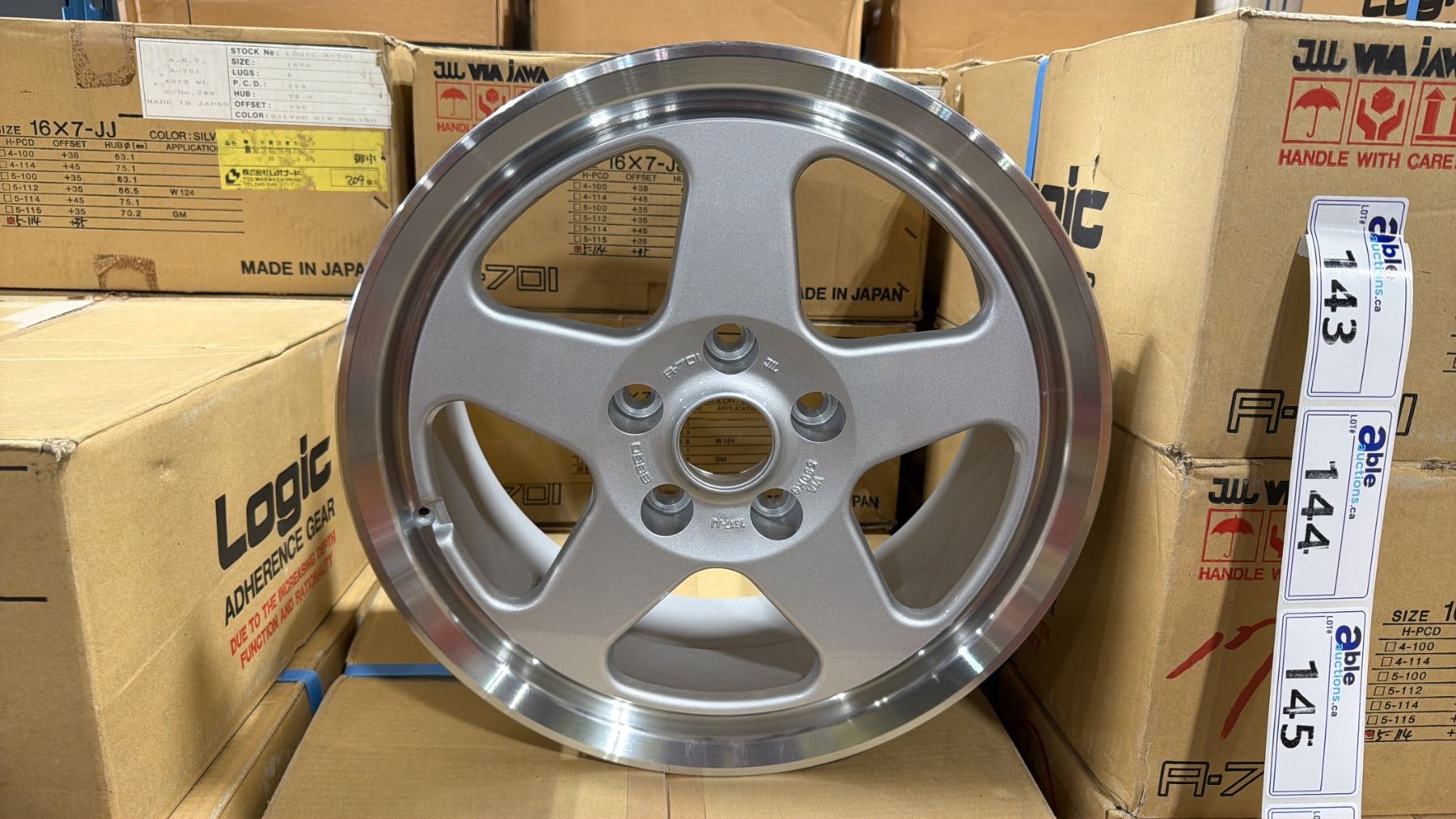 SET OF 5 JWL VIA JAWA 16X7 -JJ SILVER 5 BOLT VINTAGE PROFESSIONAL ...