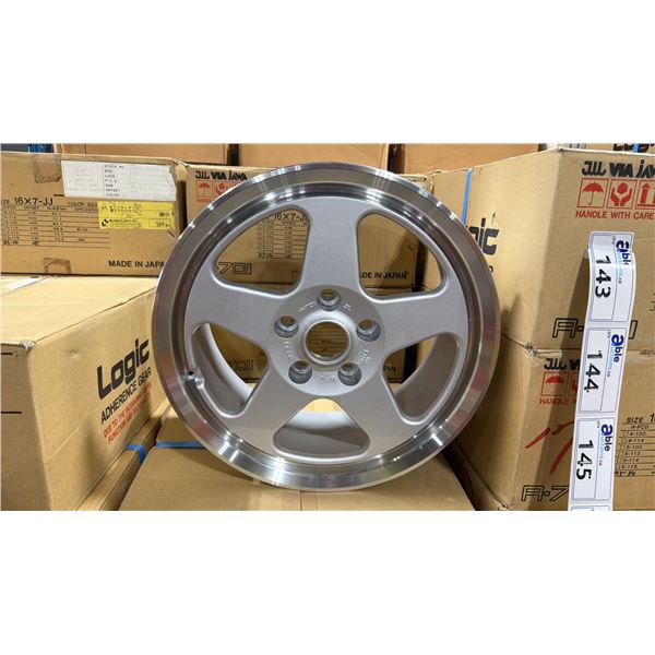 SET OF 5 JWL VIA JAWA 16X7 -JJ SILVER 5 BOLT VINTAGE PROFESSIONAL VEHICLE RIMS *IN BOX*