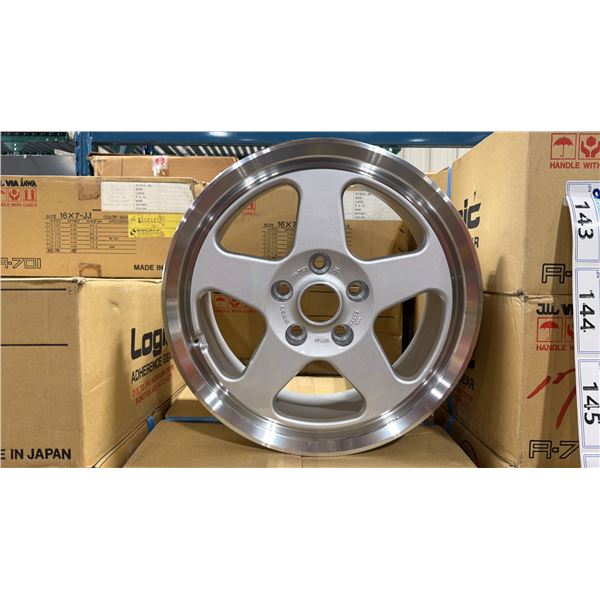 SET OF 5 JWL VIA JAWA 16X7 -JJ SILVER 5 BOLT VINTAGE PROFESSIONAL VEHICLE RIMS *IN BOX*