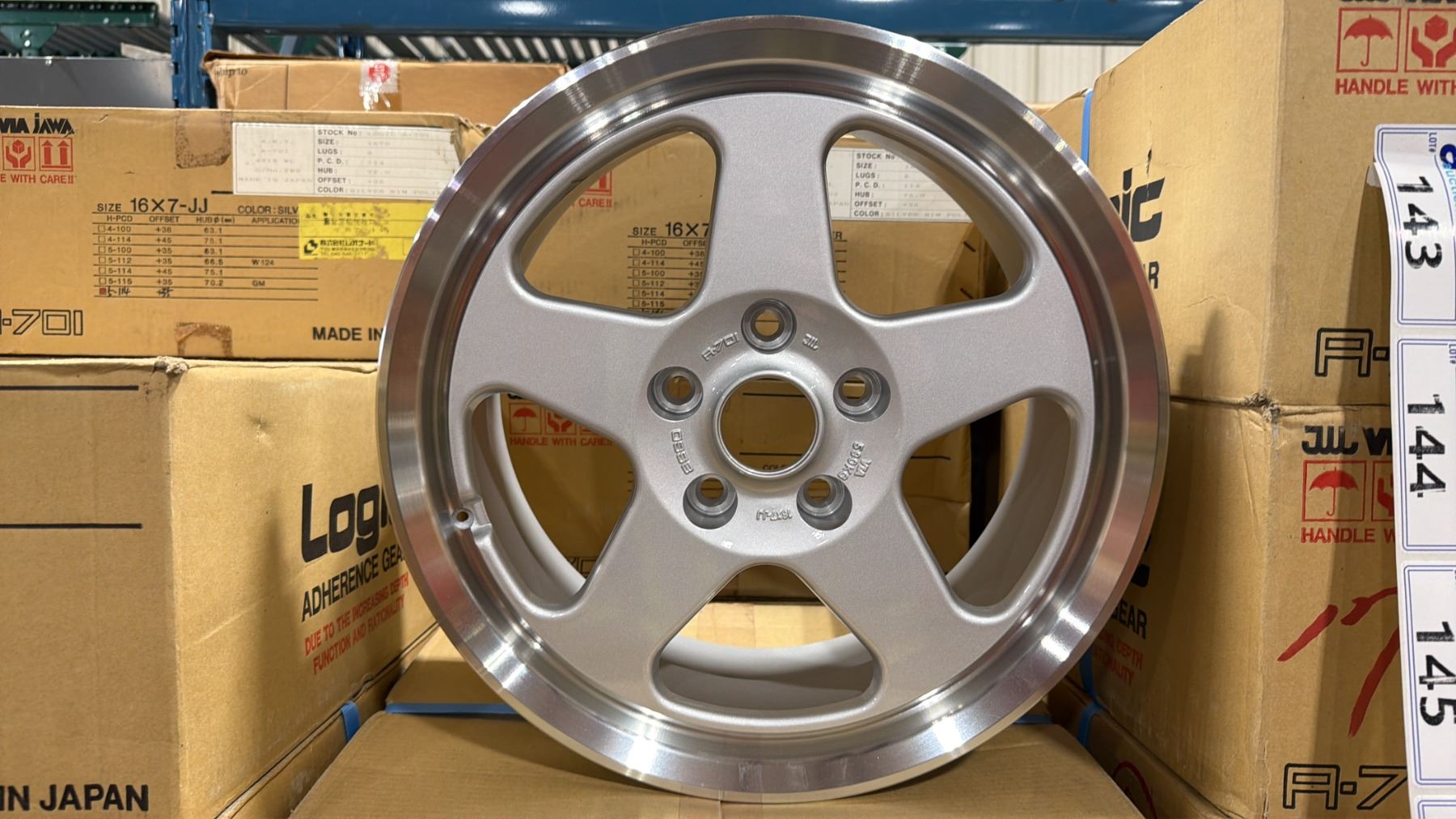 SET OF 4 JWL VIA JAWA 16X7 -JJ SILVER 5 BOLT VINTAGE PROFESSIONAL ...