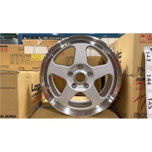 SET OF 4 JWL VIA JAWA 16X7 -JJ SILVER 5 BOLT VINTAGE PROFESSIONAL VEHICLE RIMS *IN BOX*