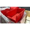 Image 2 : PALLET OF APPROXIMATELY 50 AKRO-MILS AKROBINS RED PLASTIC INDUSTRIAL PARTS BINS *MUST TAKE ALL*