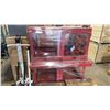 Image 2 : PALLET OF 4 RED PLASTIC 2 TIER INDUSTRIAL PRODUCT CARTS *NO WHEELS, MUST TAKE ALL*
