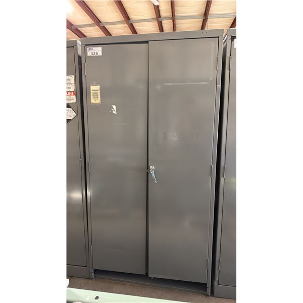 GREY METAL 36"W X 18"D X 72"H INDUSTRIAL 2 DOOR CONSUMABLES CABINET