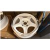 Image 2 : SET OF 4 JWL VIA JAWA 15X6 1/2 -JJ WHITE / SILVER 4 BOLT VINTAGE PROFESSIONAL VEHICLE RIMS