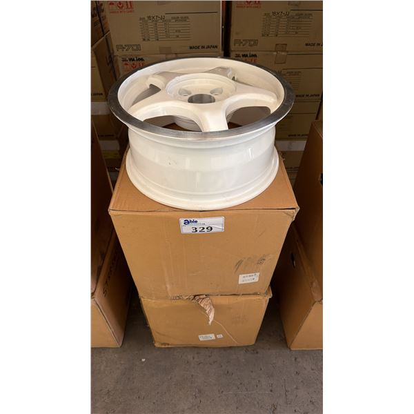 SET OF 4 JWL VIA JAWA 15X6 1/2 -JJ WHITE / SILVER 4 BOLT VINTAGE PROFESSIONAL VEHICLE RIMS