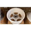 Image 4 : SET OF 4 JWL VIA JAWA 15X6 1/2 -JJ WHITE / SILVER 4 BOLT VINTAGE PROFESSIONAL VEHICLE RIMS