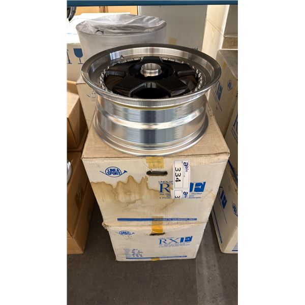 SET OF 5 LINEA SPORT RXF 16X7 -JJ SILVER / BLACK 4 BOLT VINTAGE PROFESSIONAL VEHICLE RIMS