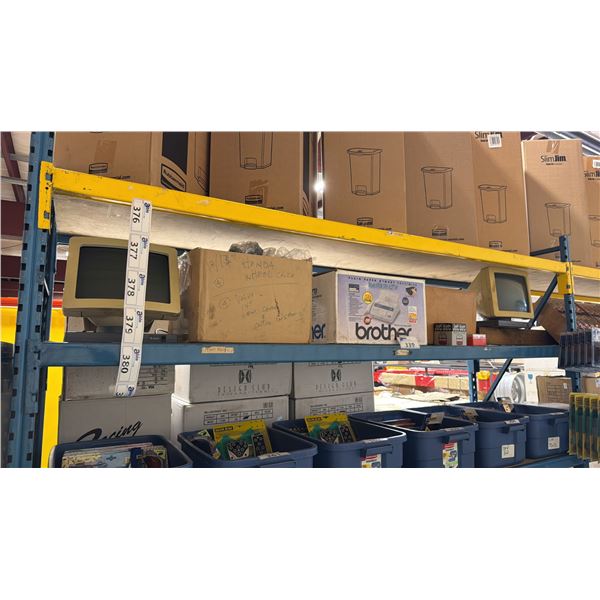 SHELF OF ASSORTED VINTAGE CAR DIAGNOSTIC EQUIPMENT, BROTHER FAX MACHINE & BOXES OF REPAIR PRODUCTS