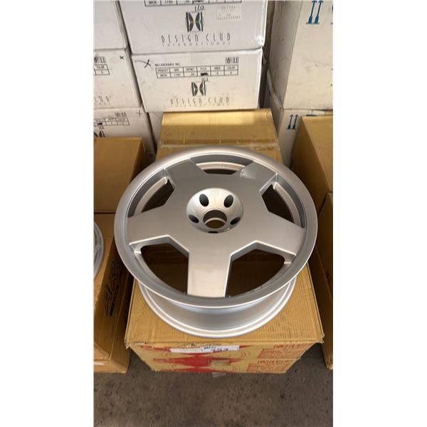 SET OF 4 JWL VIA DTM LIMITED EDITION 18X8 -JJ SILVER 5 BOLT VINTAGE PROFESSIONAL VEHICLE RIMS