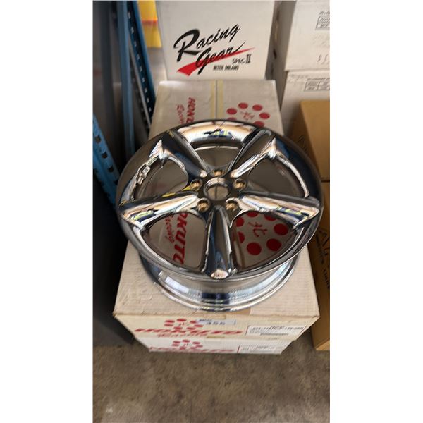 SET OF 4 HOKUTO RACING 17X7 -JJ CHROME 5 BOLT VINTAGE PROFESSIONAL VEHICLE RIMS