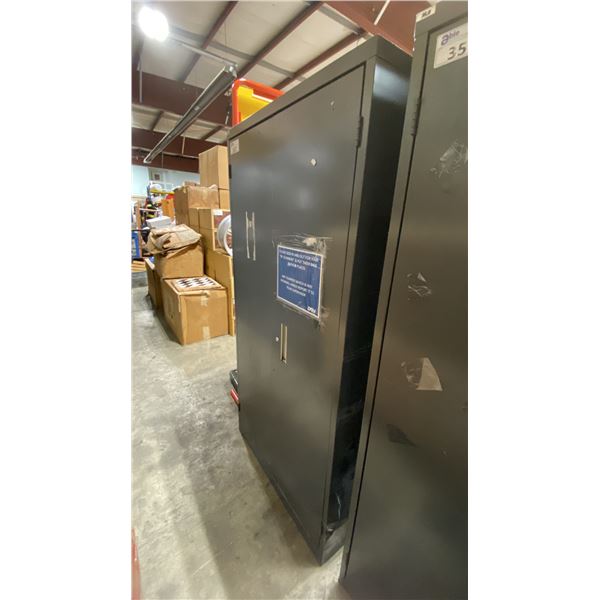 GREY METAL 36"W X 18"D X 72"H INDUSTRIAL 2 DOOR CONSUMABLES CABINET