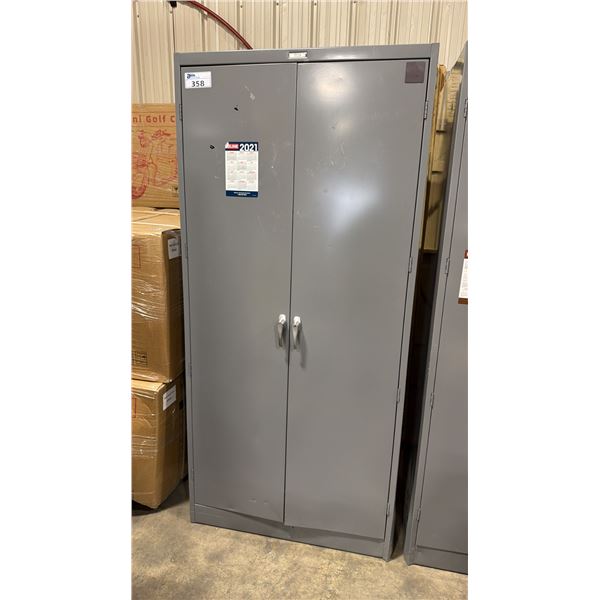 GREY METAL 36"W X 24"D X 78"H INDUSTRIAL 2 DOOR CONSUMABLES CABINET