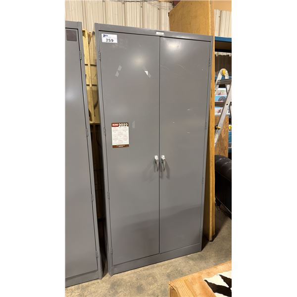 GREY METAL 36"W X 24"D X 78"H INDUSTRIAL 2 DOOR CONSUMABLES CABINET